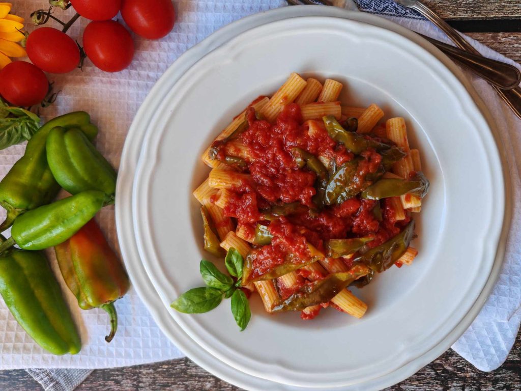 Pasta met groene pepers