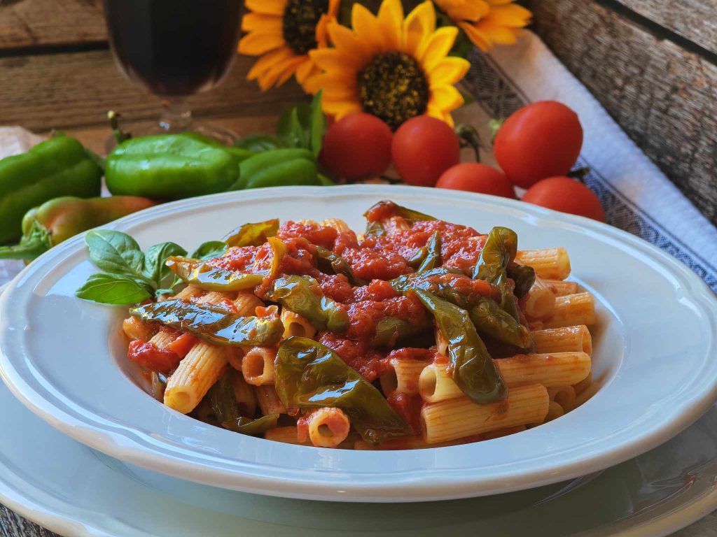 Pasta met groene pepers