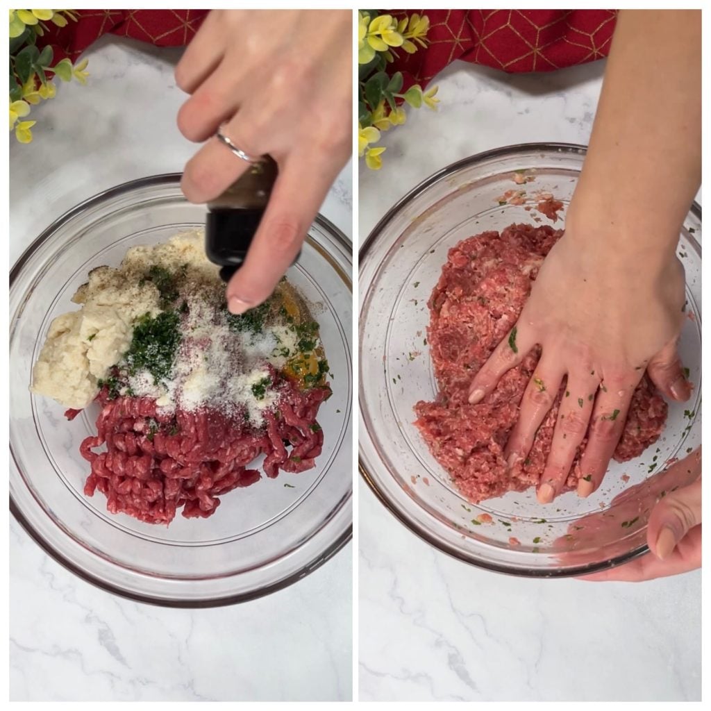 gehaktbrood mortadella en provola heteluchtfriteuse