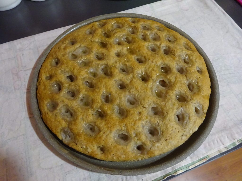 Focaccia met prei en courgette