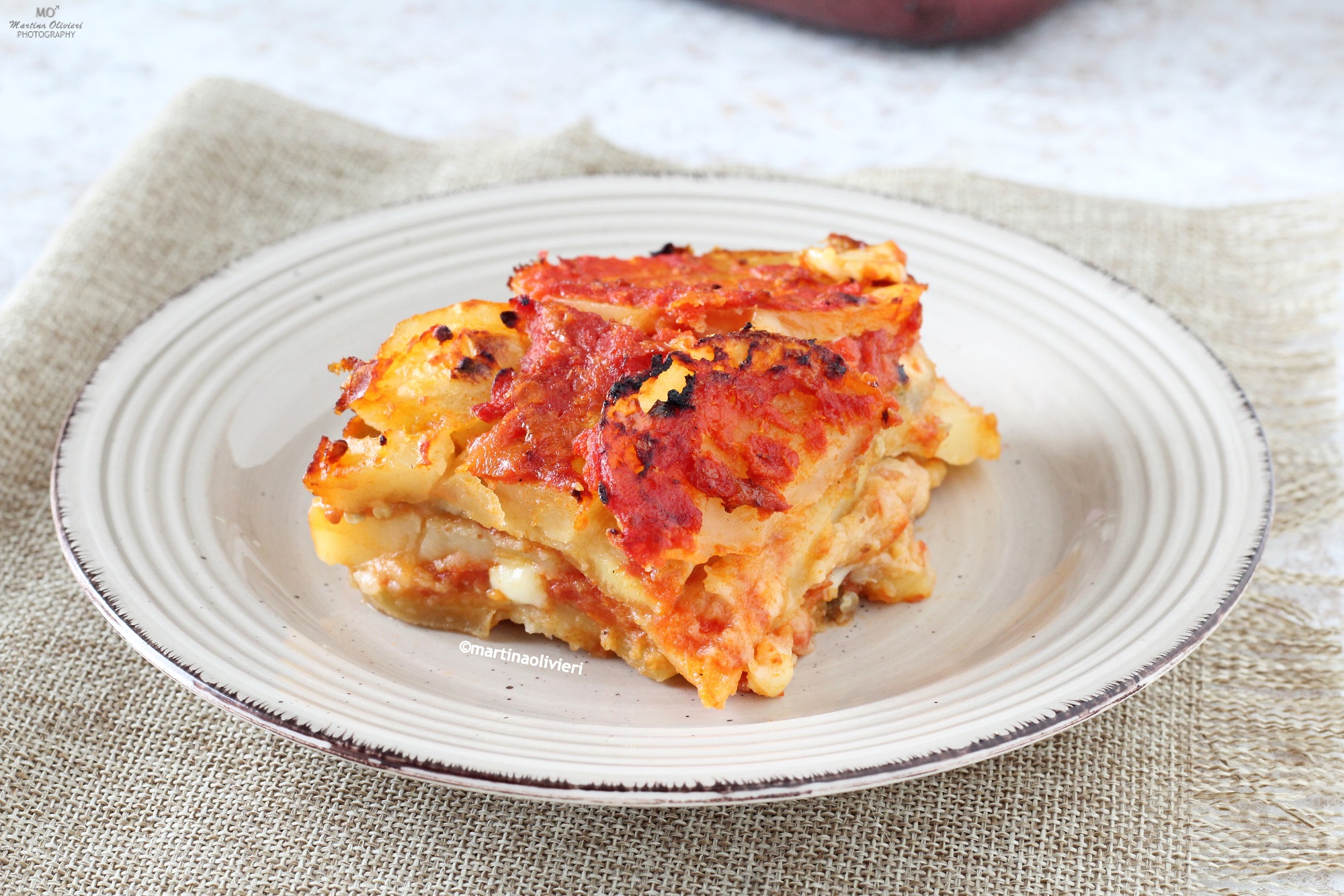 Aardappel en aubergine taart