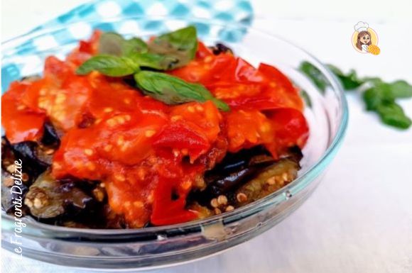 Aubergines à la funghetto in de pan (zonder frituren)