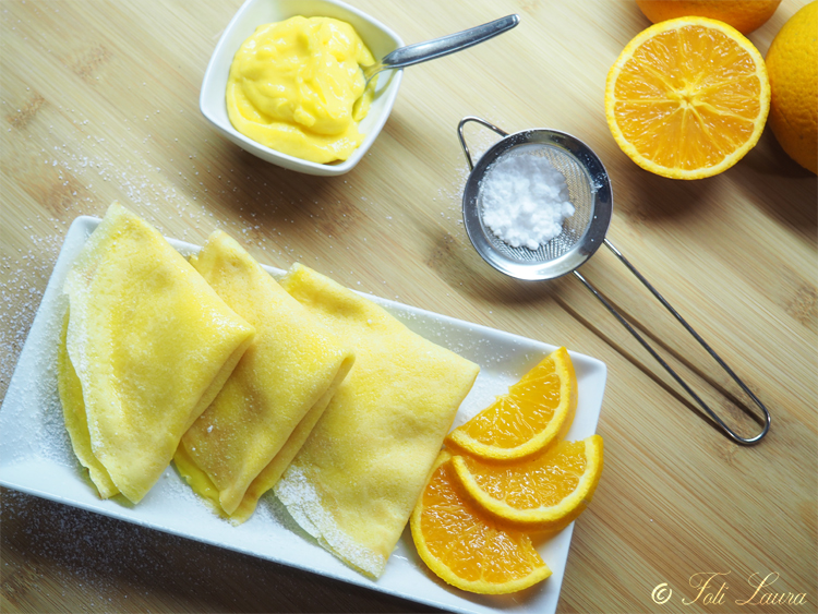 Crêpes met sinaasappel en banketbakkersroom: Het elegante en geurige dessert