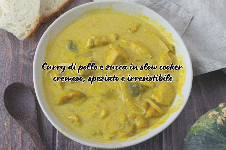 Kip met pompoen en curry in slowcooker