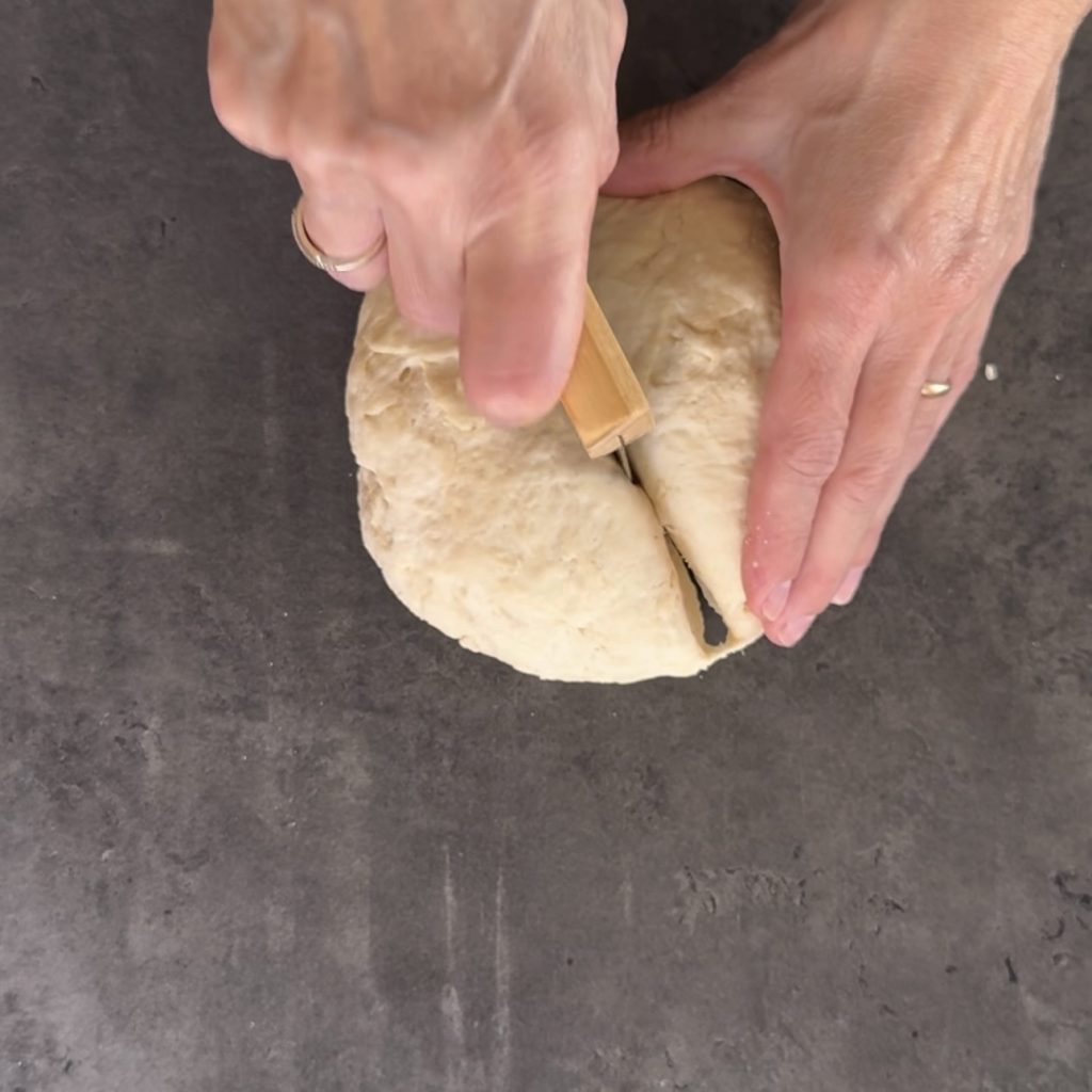 Focaccia met speck en champignons