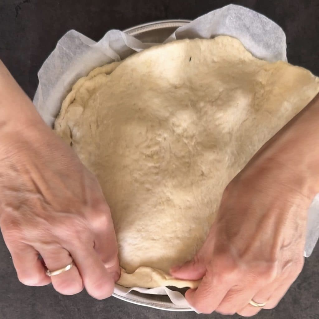 Focaccia met speck en champignons