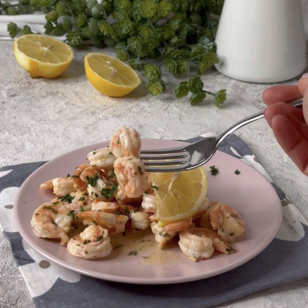 Gamba's in de pan met citroen