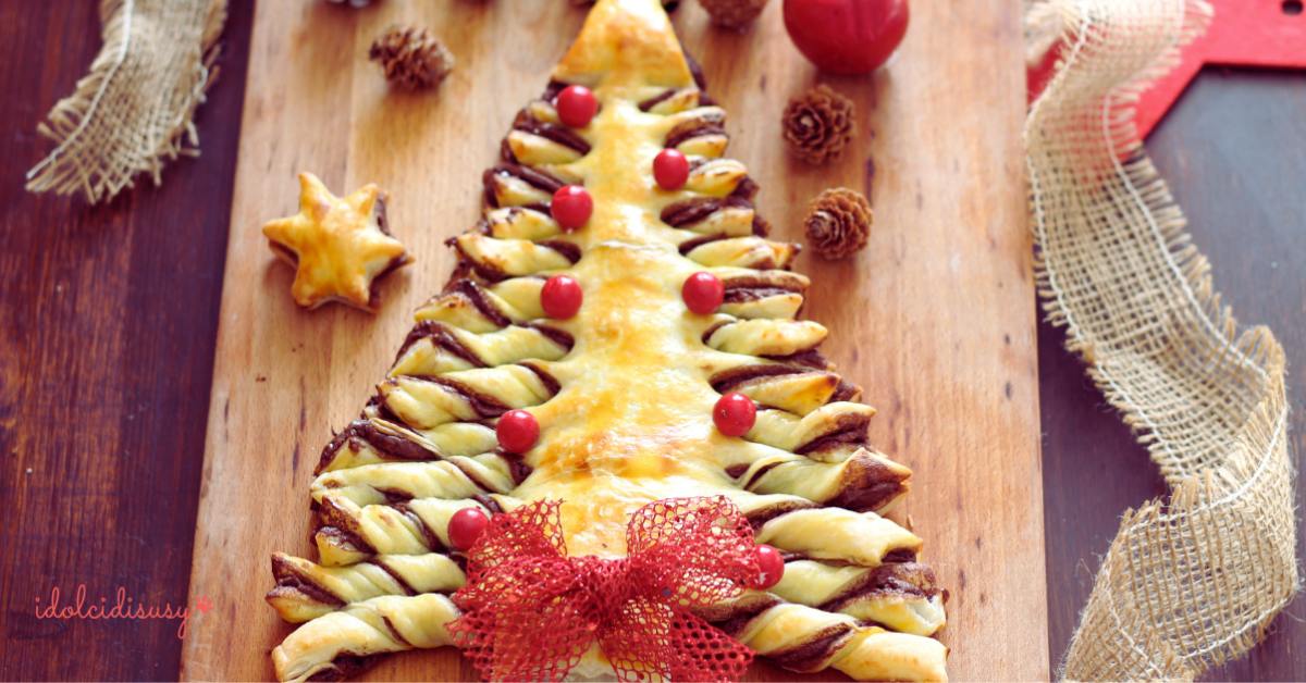 Kerstboom van bladerdeeg en Nutella: snel dessert met 3 ingrediënten