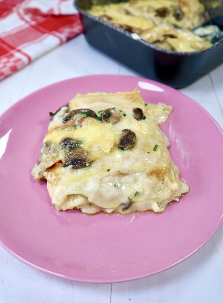 Lasagne met champignons en brie in de airfryer