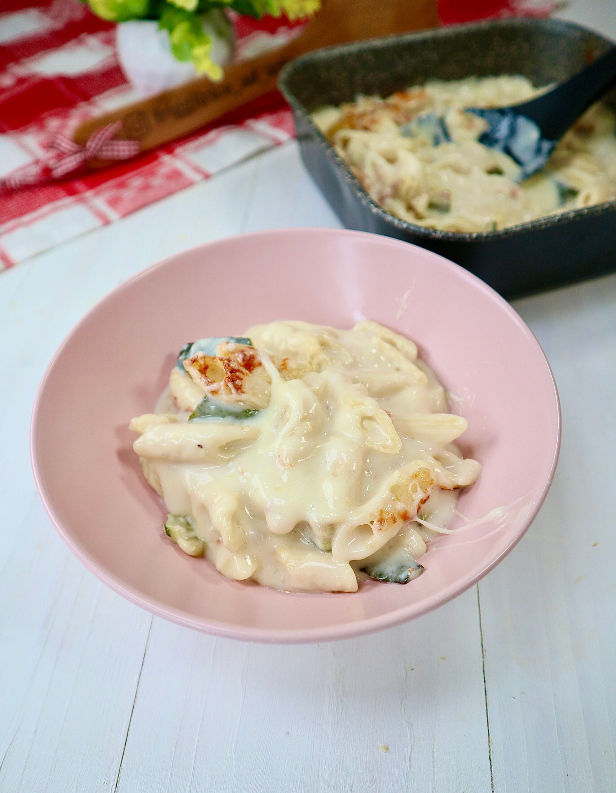 Romige overgebleven pasta in de airfryer