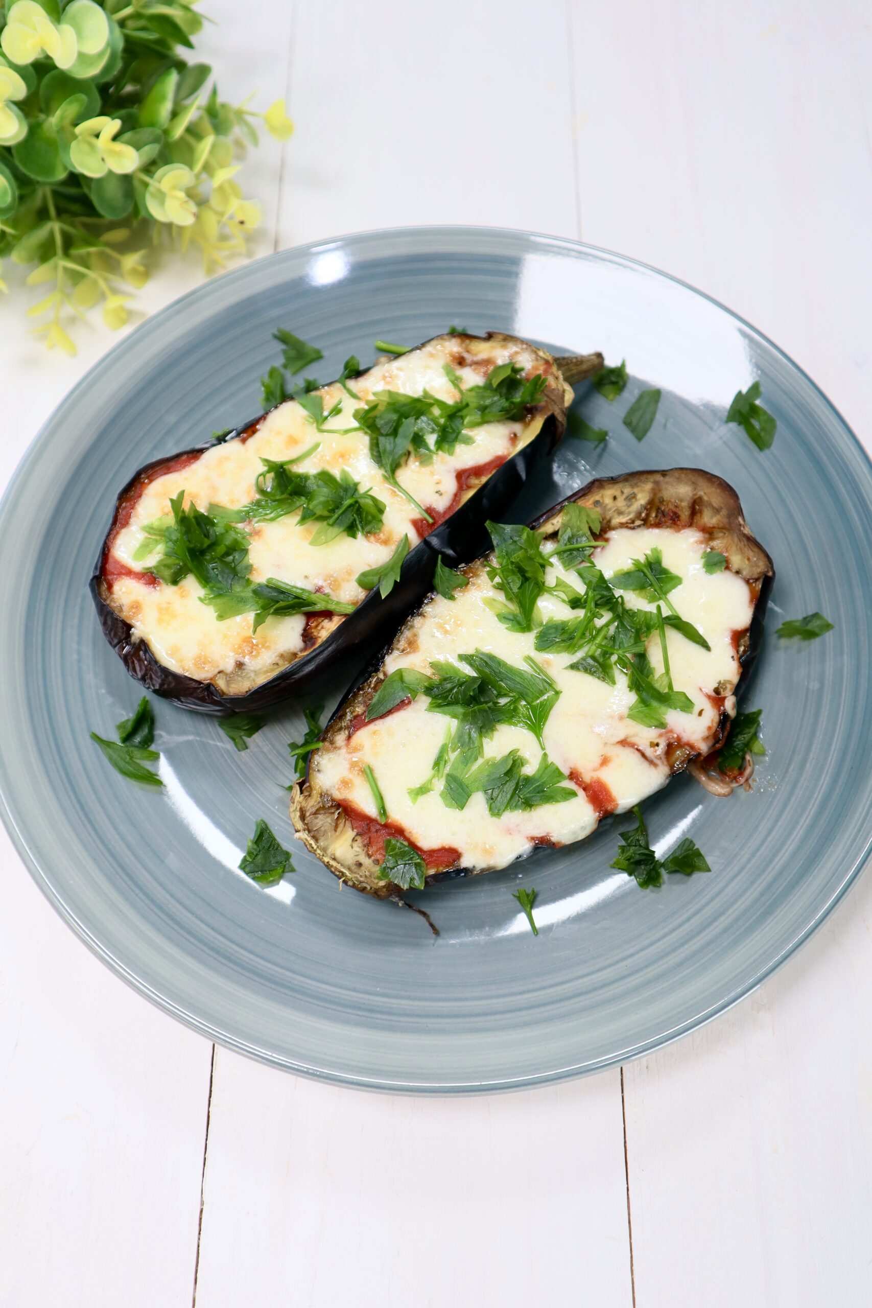 Aubergines alla pizzaiola in heteluchtfriteuse