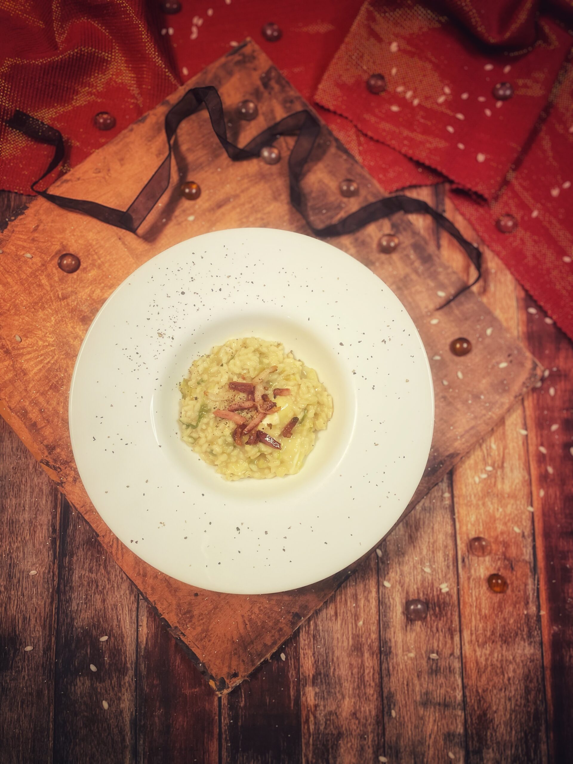 Risotto met sla, brie en speck