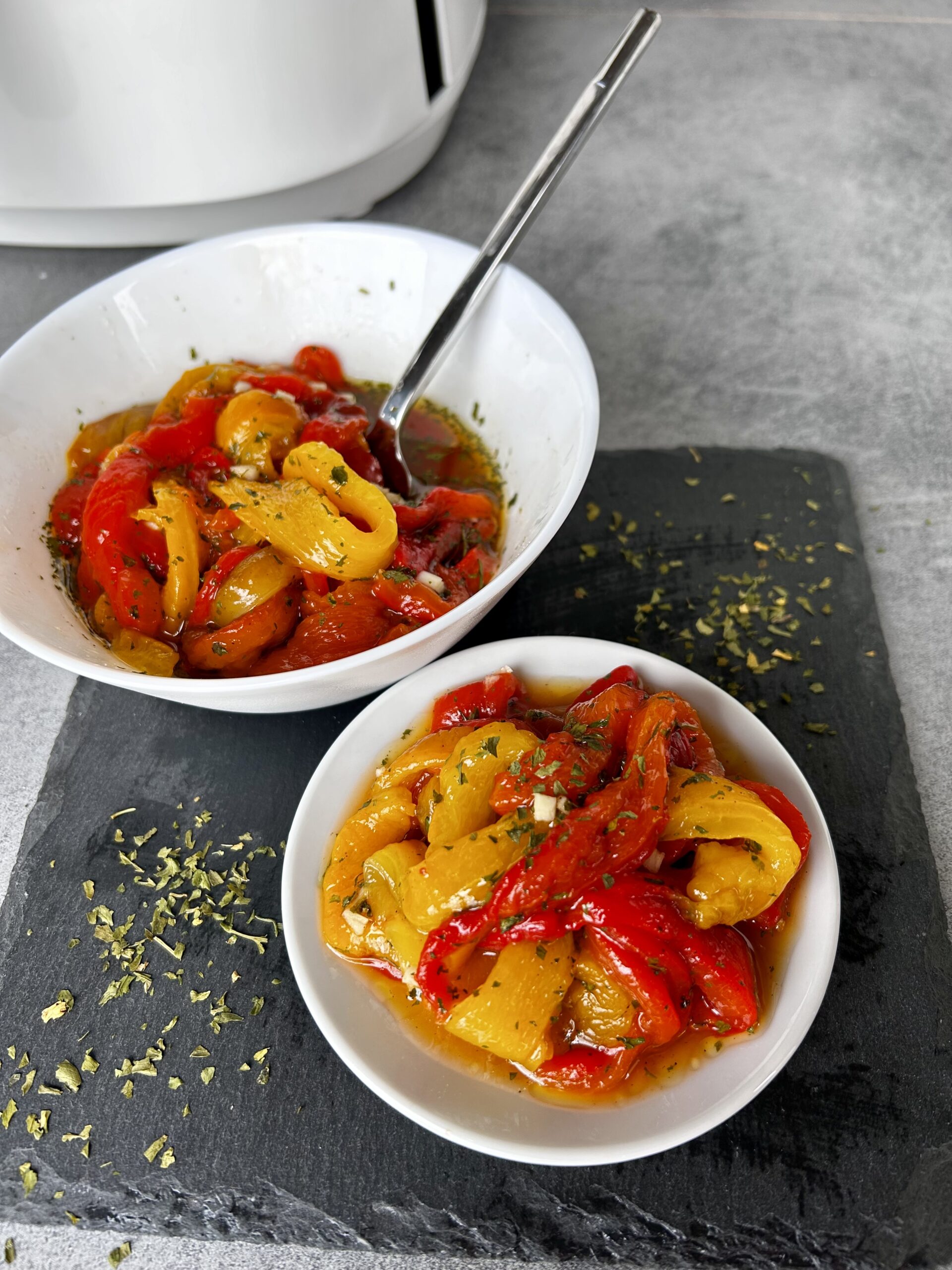 Paprika geroosterd in een airfryer