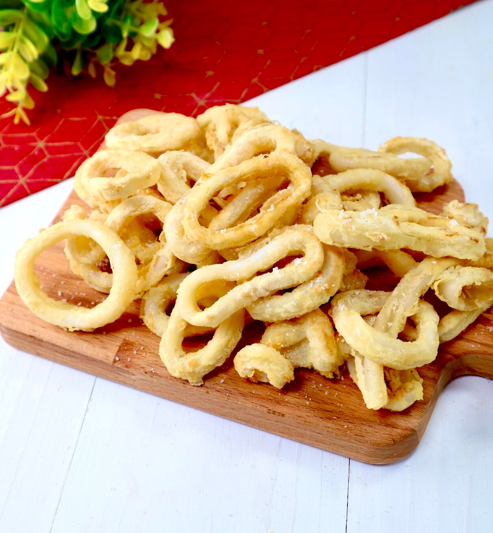 Gefrituurde calamares in een heteluchtfriteuse