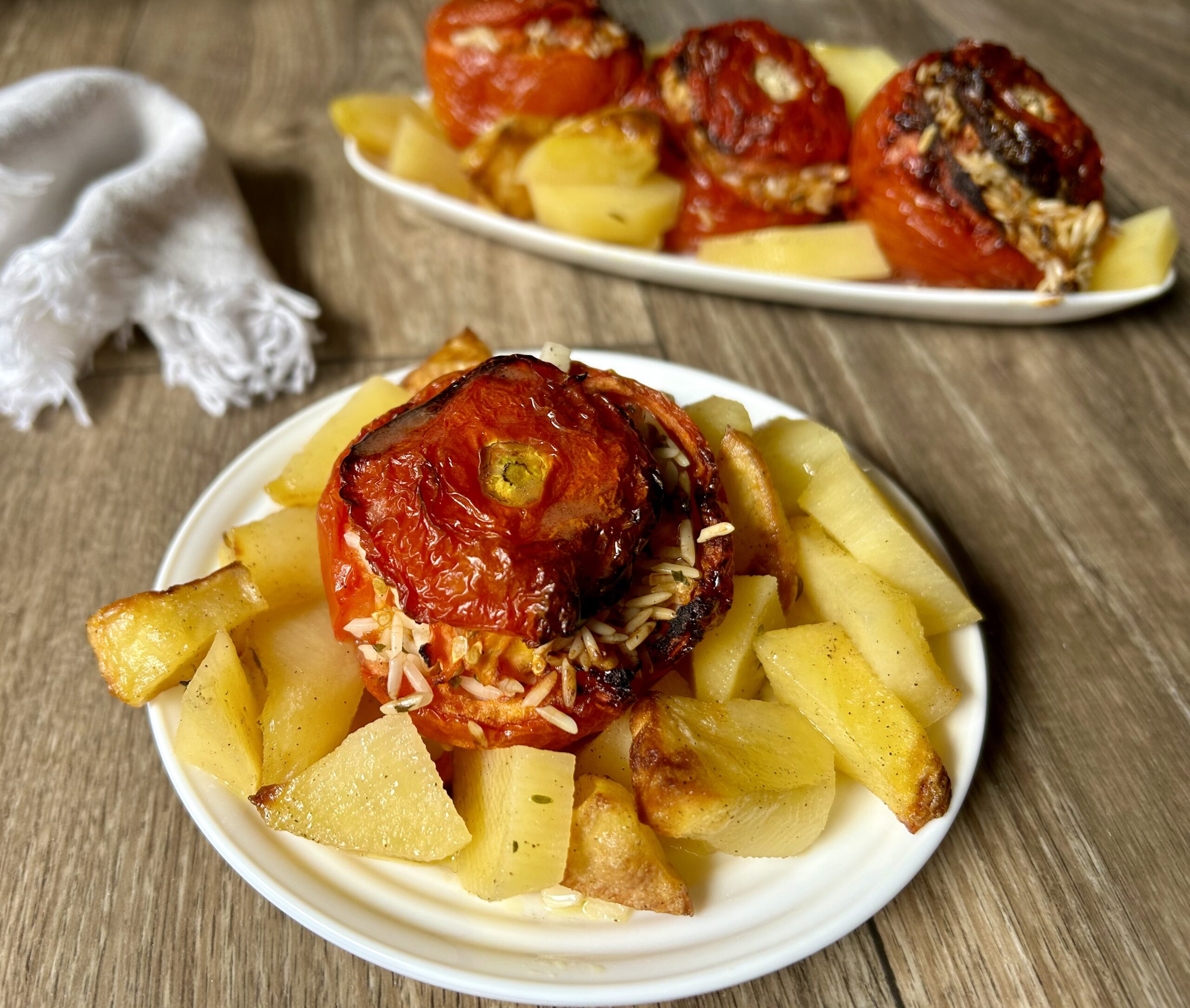 Tomaten met rijst in de airfryer
