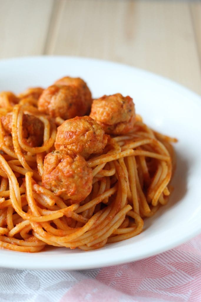 spaghetti met kalkoenballetjes