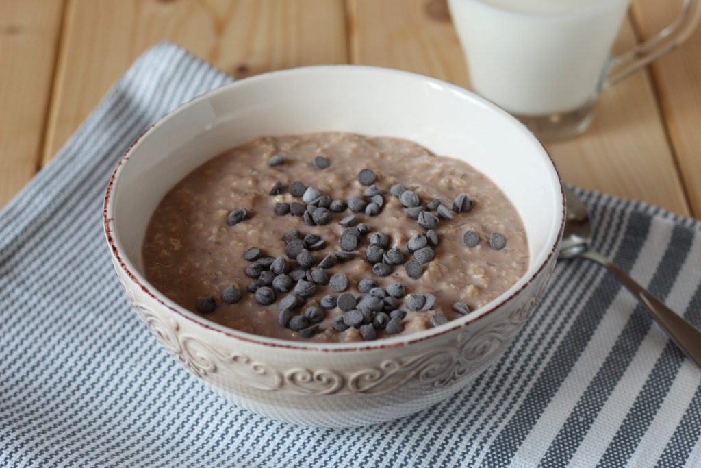 porridge met banaan en cacao