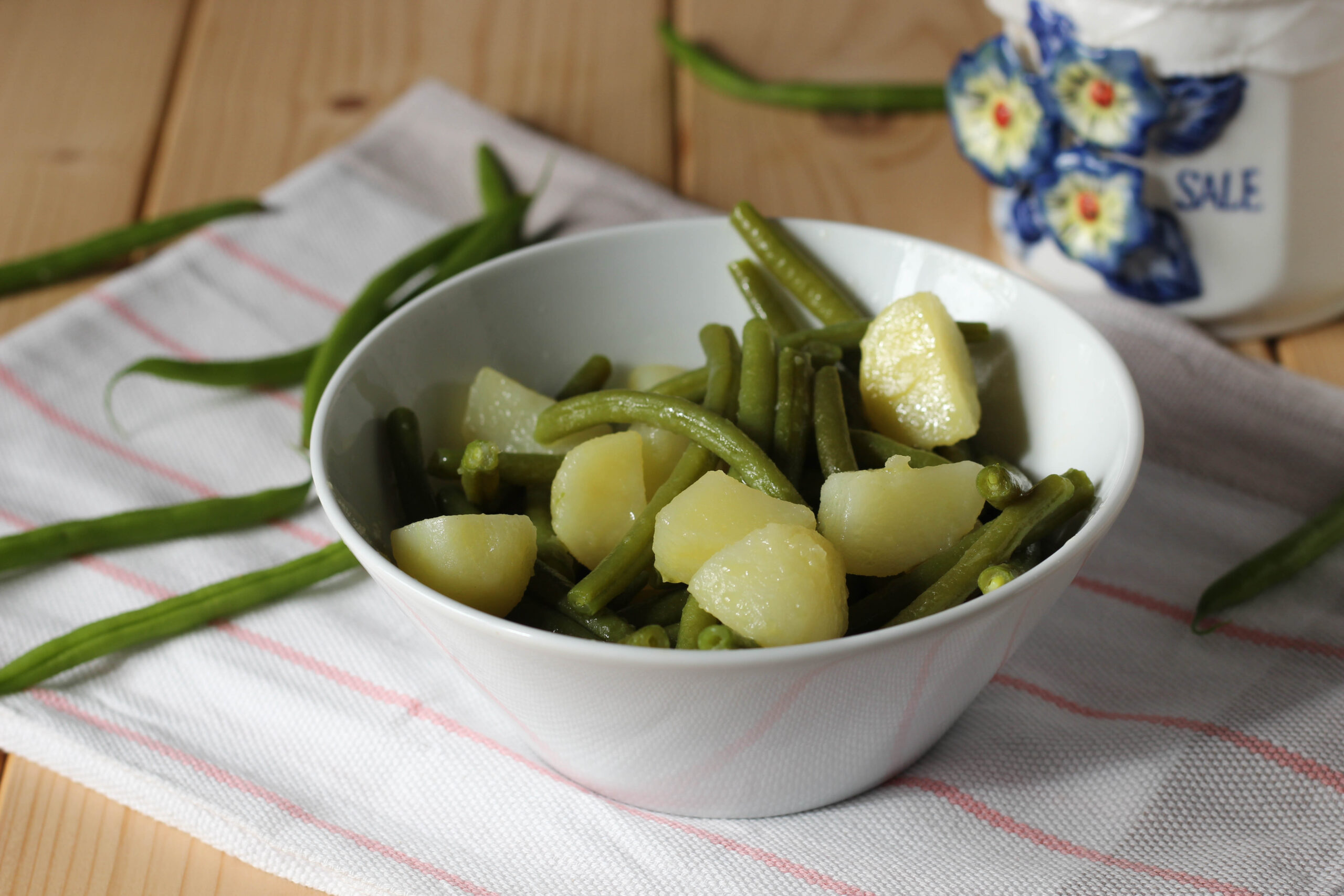 Sperziebonen en aardappelen