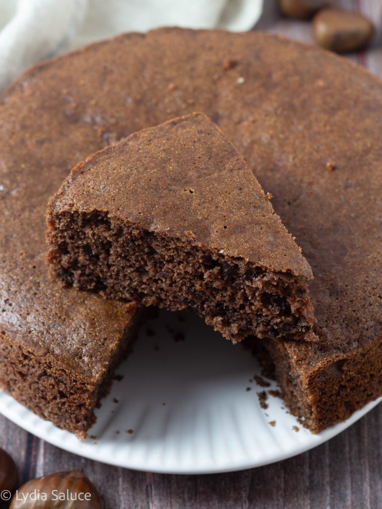 Kastanjemeelcake met chocolade