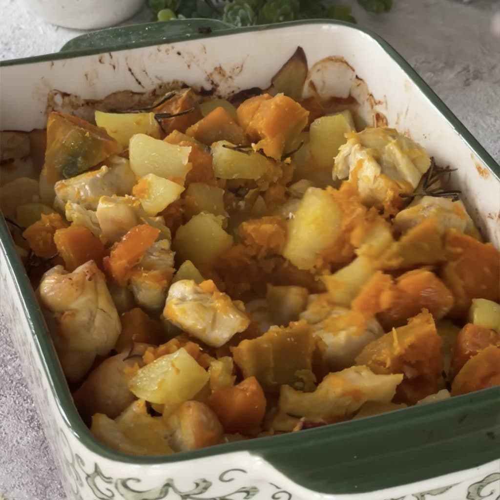 Kipfilet met pompoen en aardappelen