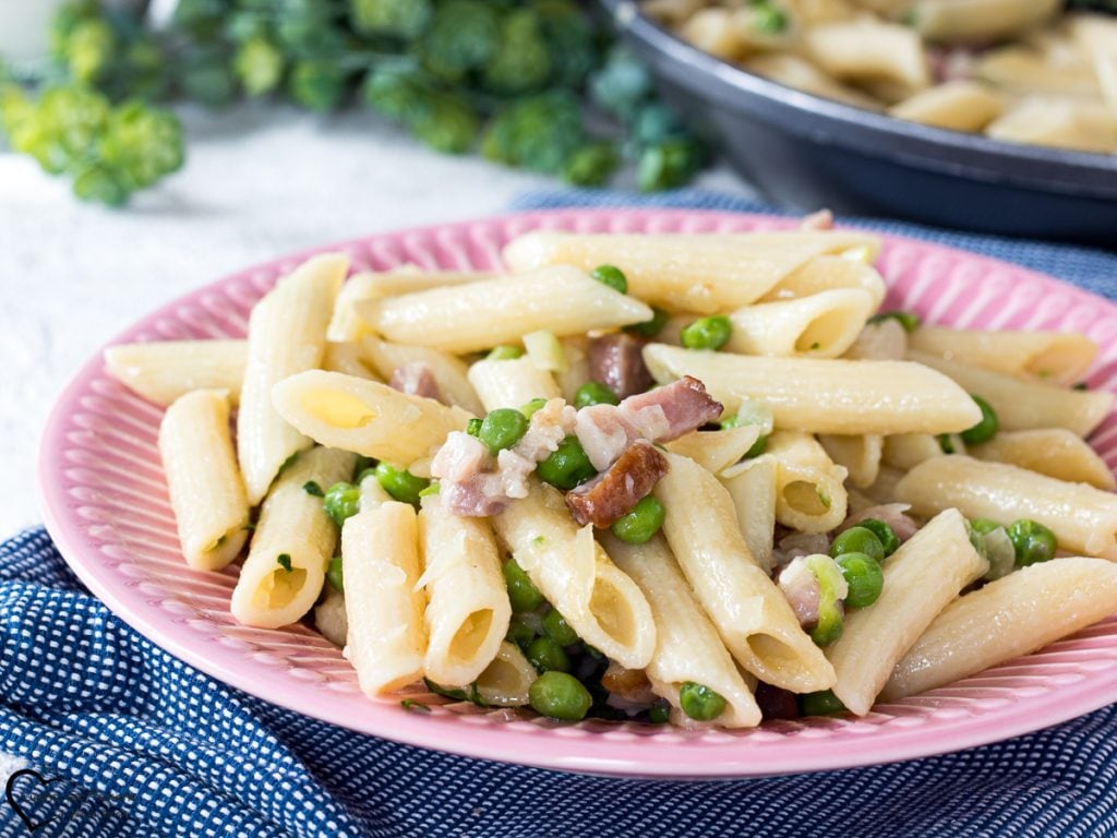Pasta erwtjes en spekjes