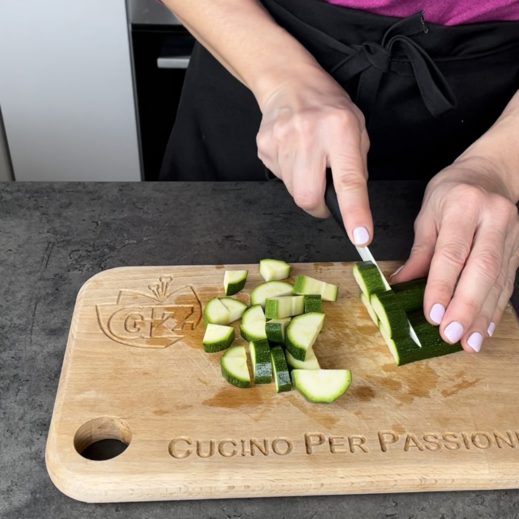 Pasta met courgette en garnalen