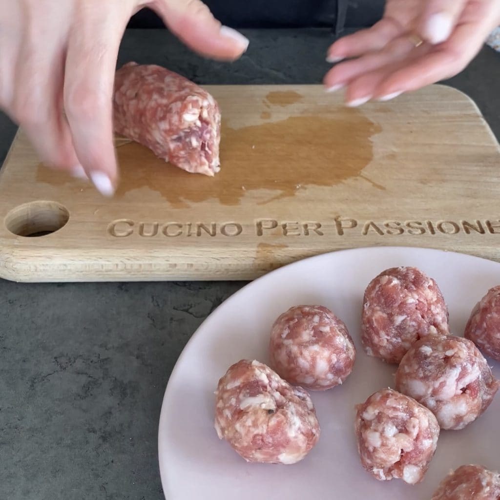 Pompoen en worst met aardappelen