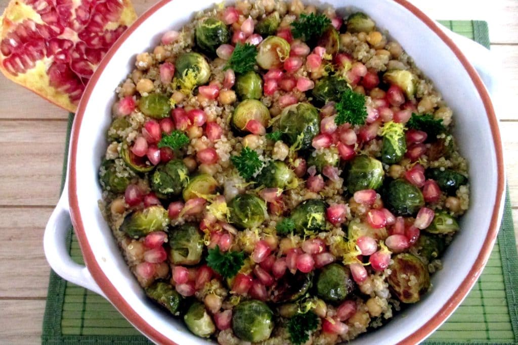 Quinoa met spruitjes, kikkererwten en granaatappel, Mangia senza Pancia