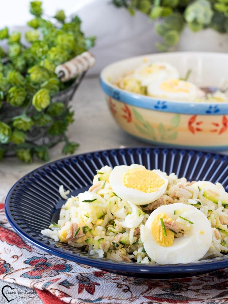 Rijstsalade met tonijn en courgette