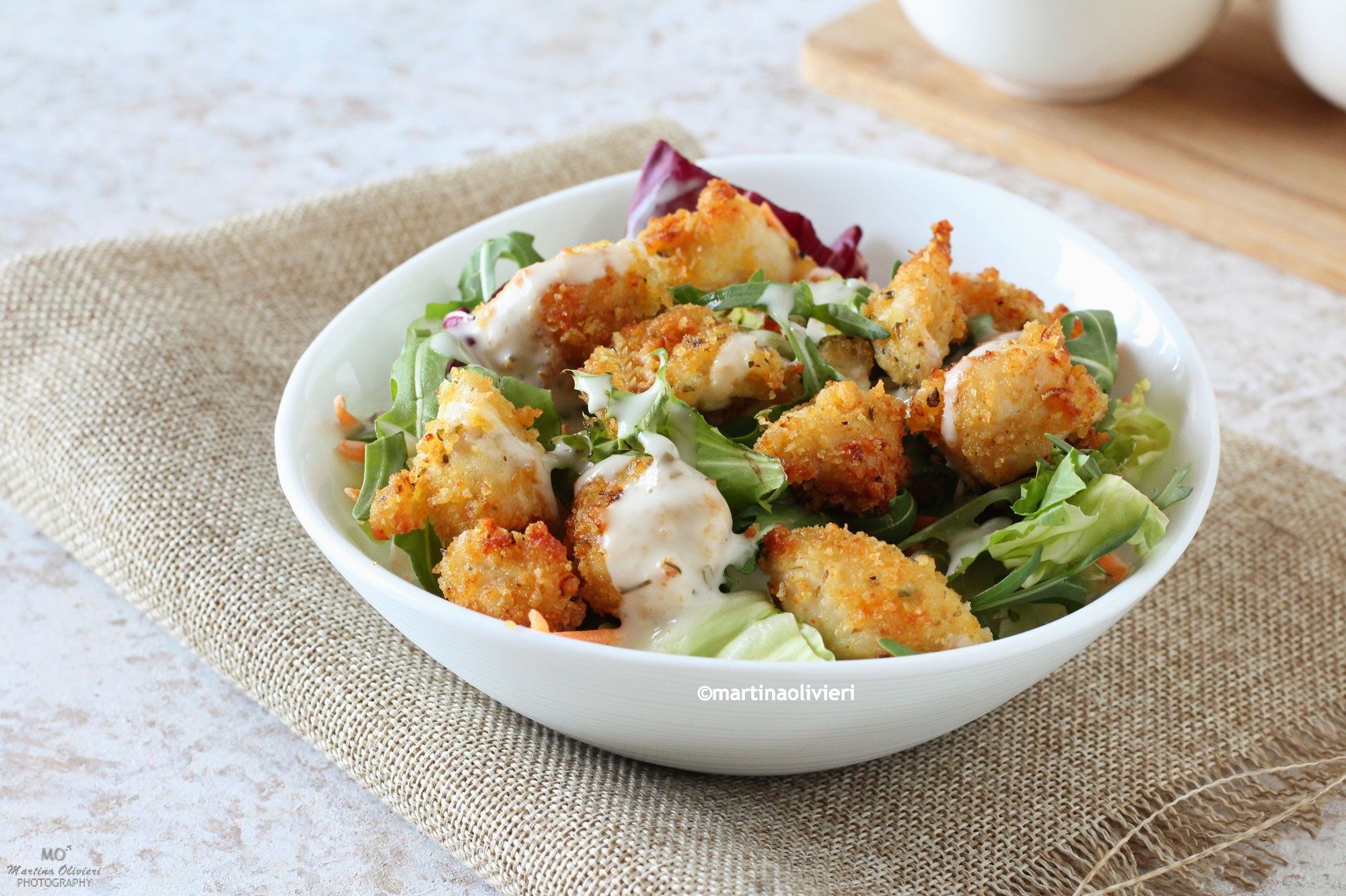 Salade met knapperige kip