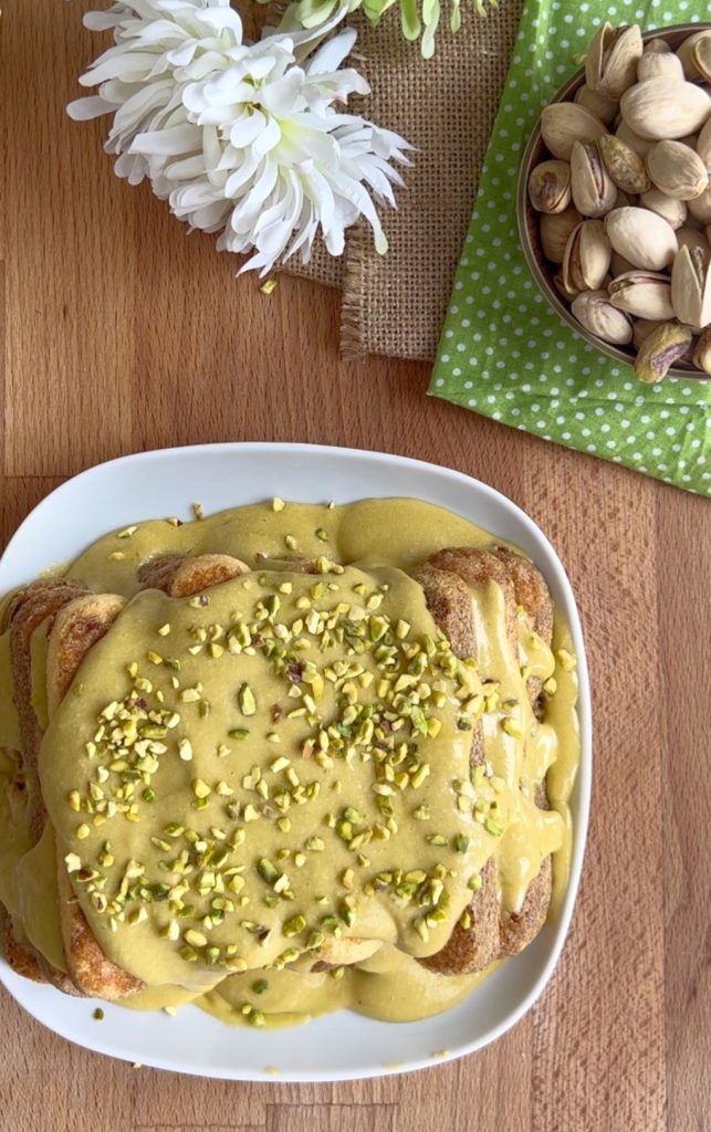 tiramisu met pistachecrème en mascarpone