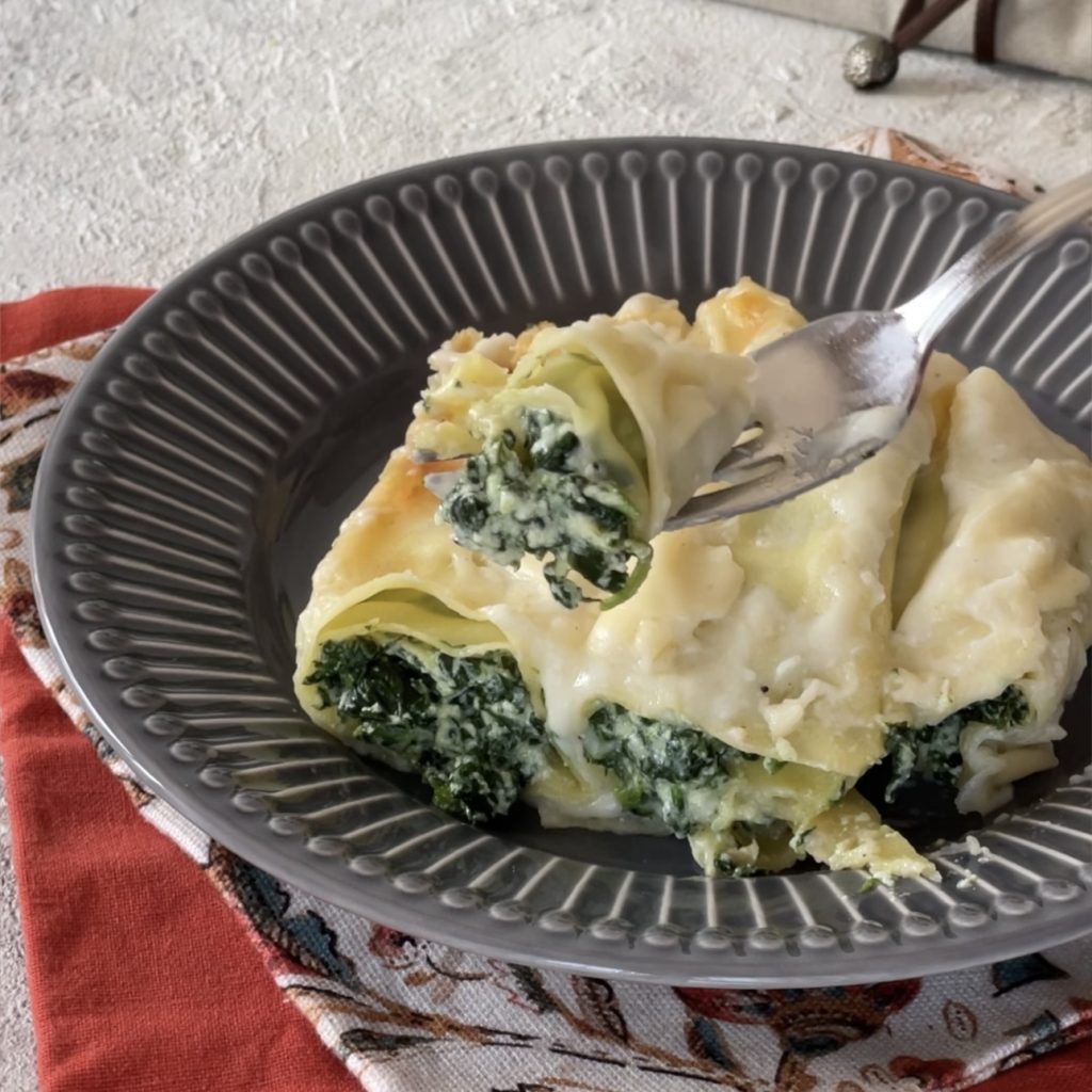 Vegetarische cannelloni met ricotta en spinazie