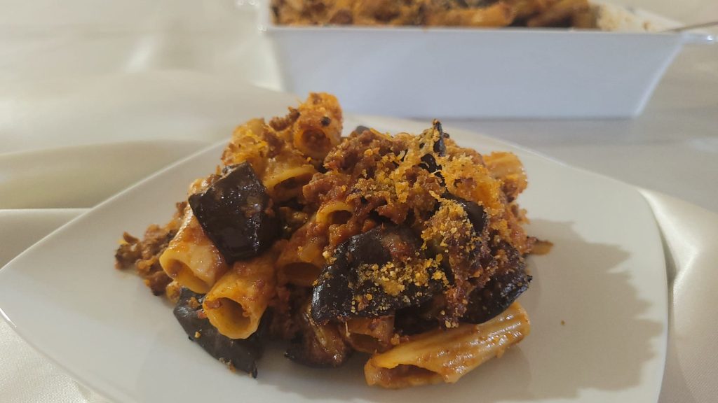 Pasta met Aubergines in de Airfryer