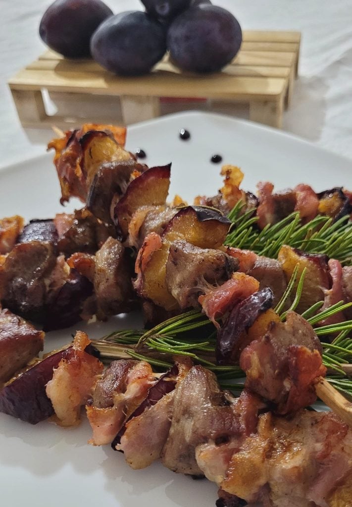 Varkensvlees en Pruimen Spiesen in de Airfryer