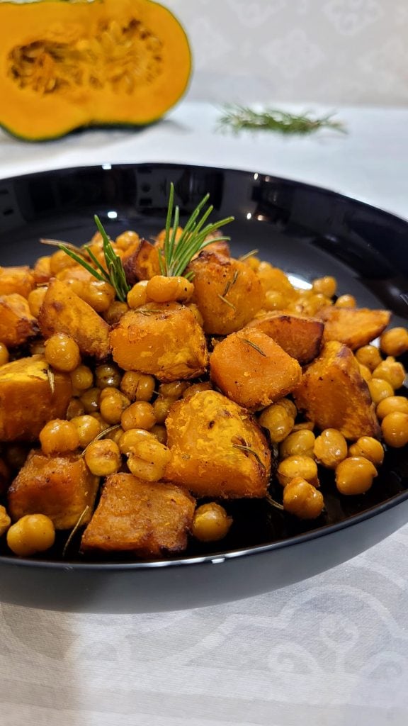 Pompoen en Knapperige Kikkererwten in de Airfryer