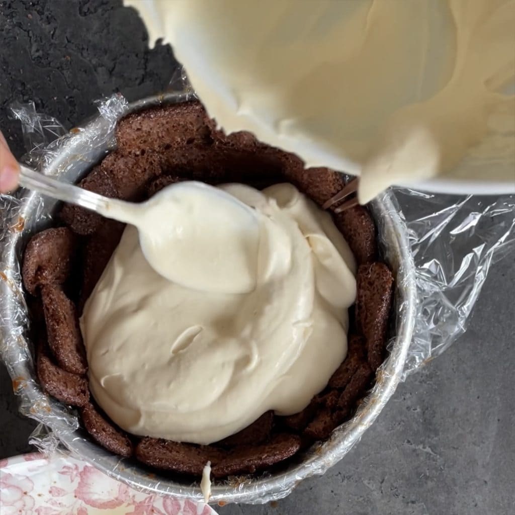 Zuccotto met pavesini en nutella