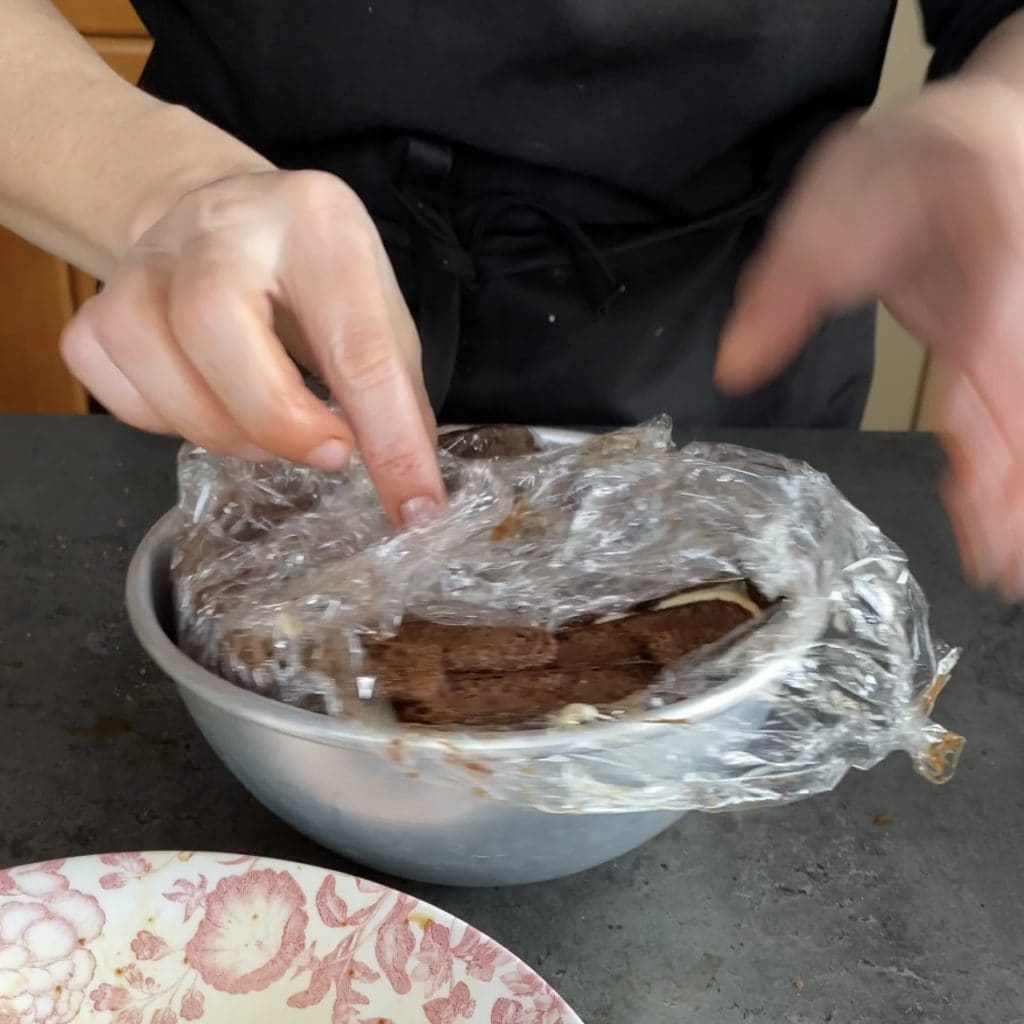 Zuccotto met pavesini en nutella