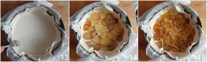 bladerdeeg met aardappelen, uien en spek recept hartige taart met bladerdeeg eieren aardappelen in de pan heerlijke spek de maiskorrel 5