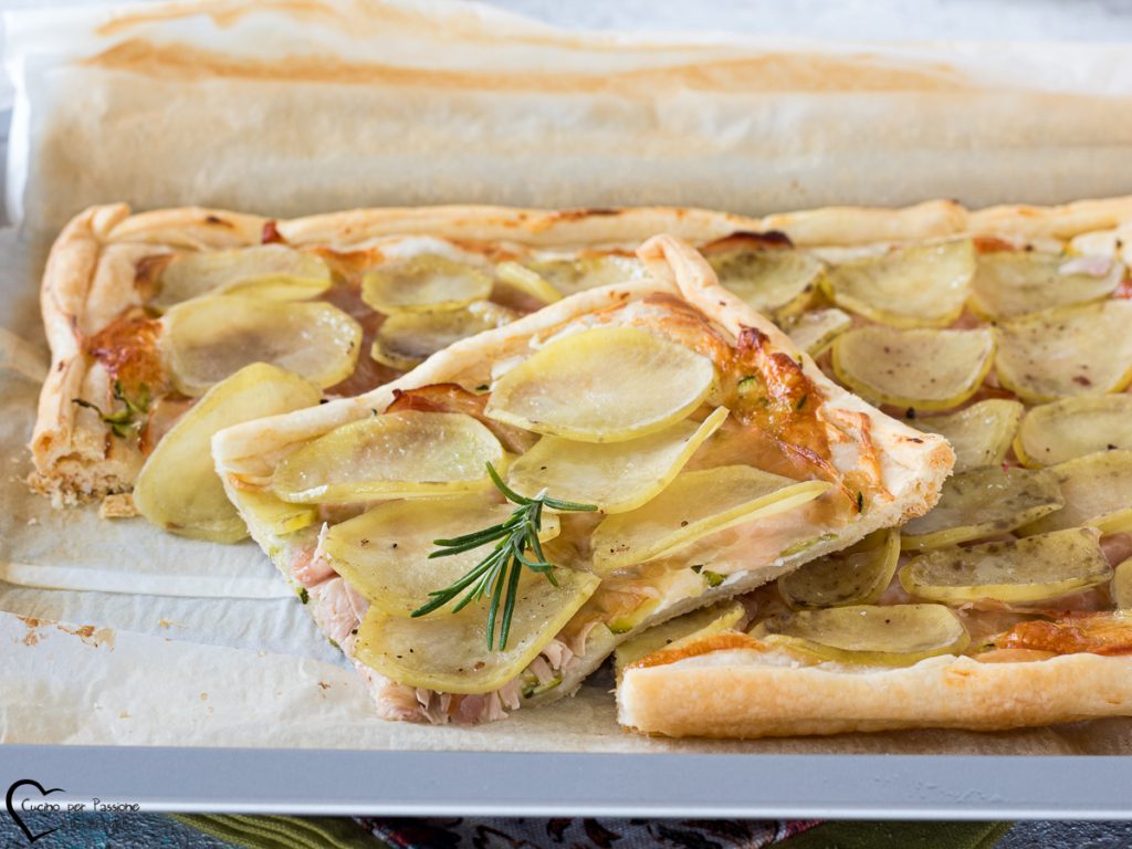 bladerdeeg met courgettes en aardappelen