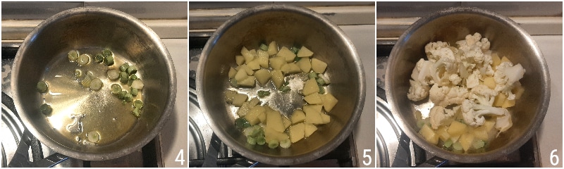 bloemkool en aardappelsoep dikke romige bloemkoolcrème witte light gezonde maaltijd il chicco di mais 2 groenten aanbraden