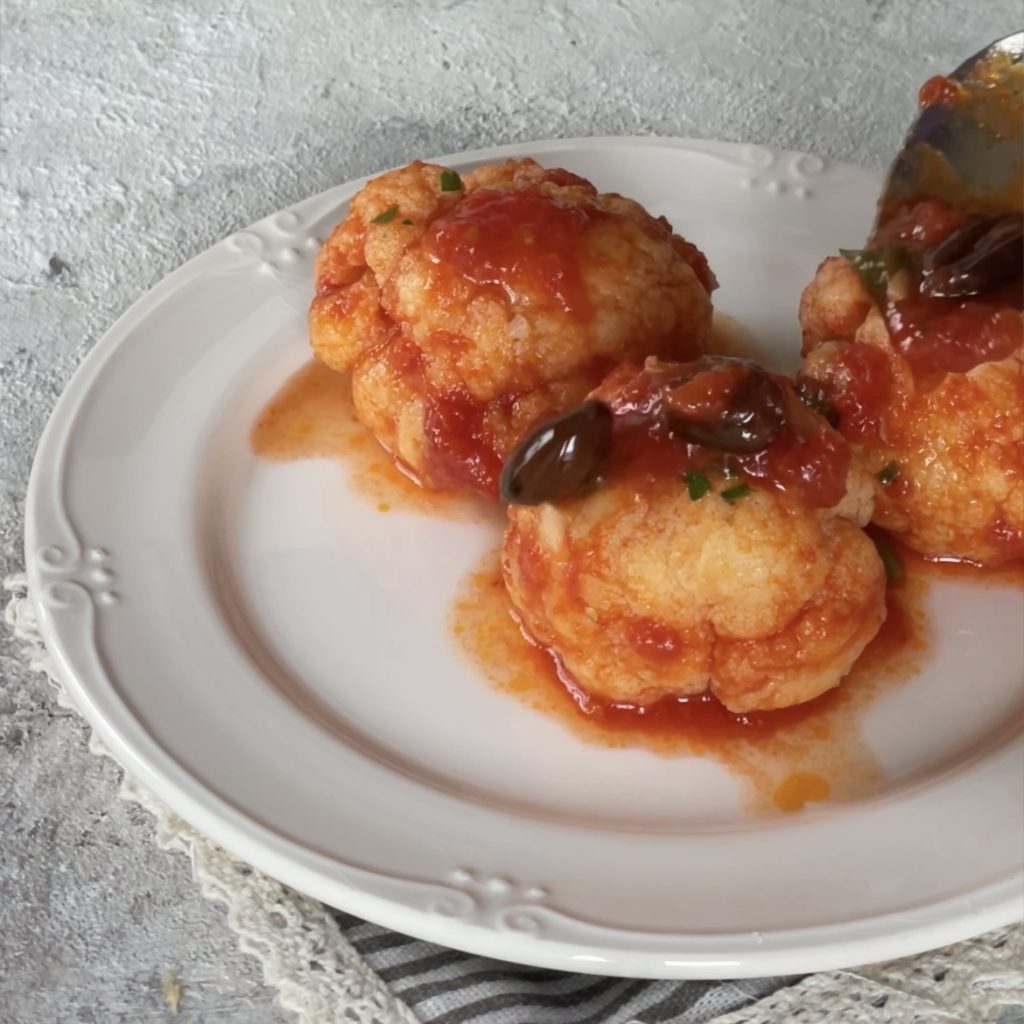 bloemkool in tomatensaus