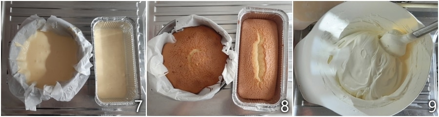 c. verdeel het deeg over 2 vormen, een ronde en een cakevorm