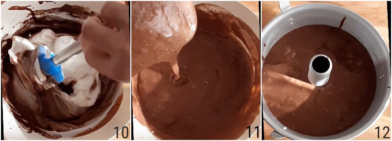 chiffon cake met cacao recept chocoladetaart zeer zacht Amerikaanse bundt cake met cacao il chicco di mais 4 eiwitten toevoegen