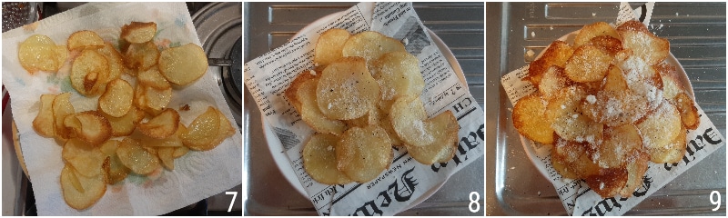 chips cacio e pepe originele Romeinse recept knapperige flinterdunne gefrituurde aardappelen met pecorino en peper il chicco di mais 3 aardappelen kruiden