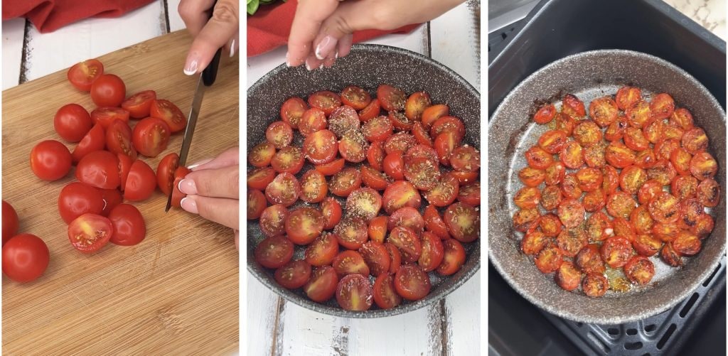 Kleine pizza baciata in een heteluchtfriteuse