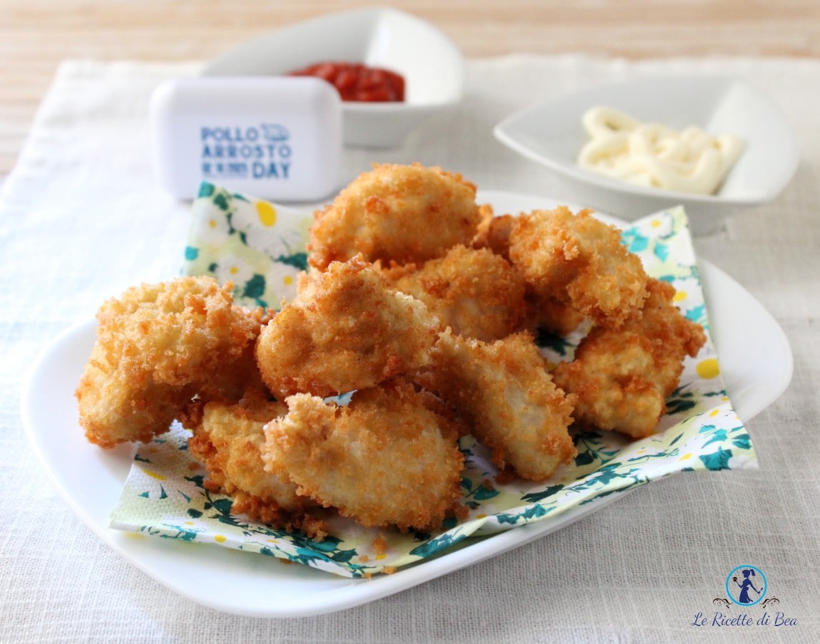 Gefrituurde kipstukjes met beslag en panko