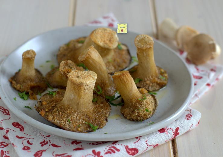 Gegratineerde cardoncelli paddenstoelen