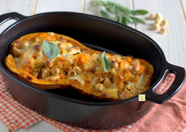 Gevulde pompoen uit de oven