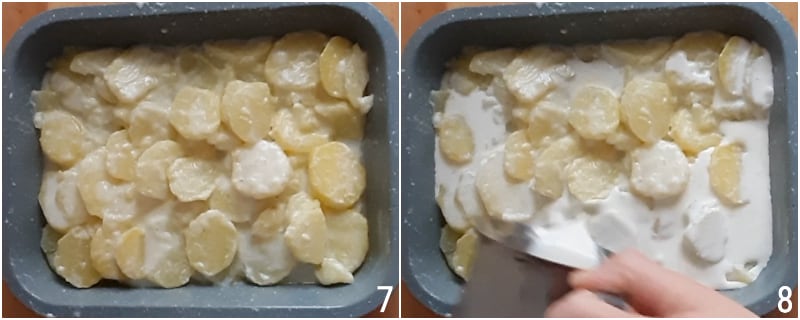 gratin dauphinois of gegratineerde aardappelschotel in Franse stijl originele recept zonder eieren of kaas il chicco di mais 4 stel schotel samen