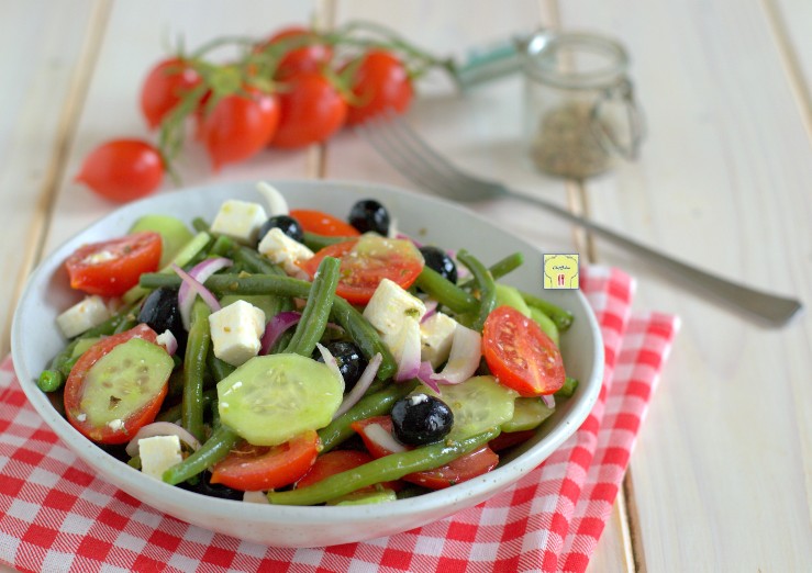 Griekse sperziebonensalade